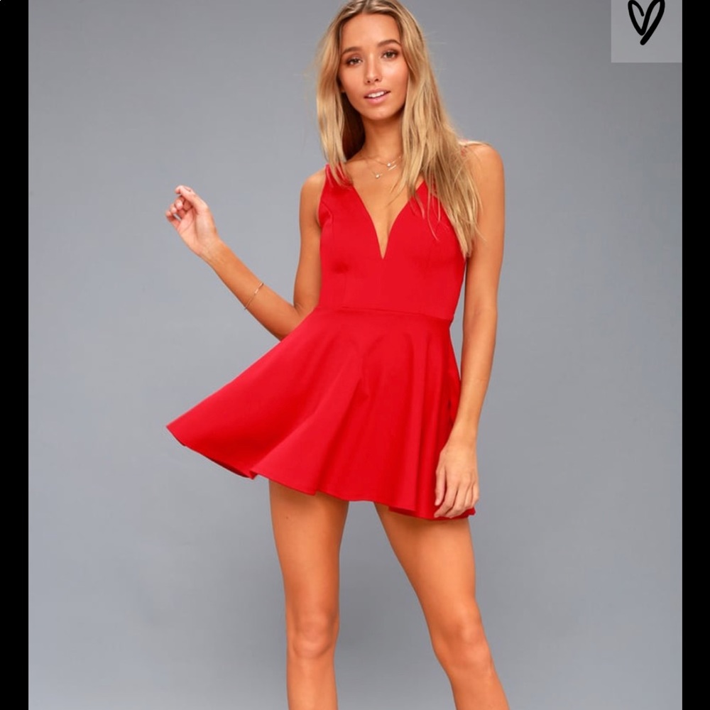 Lulus red skort dress